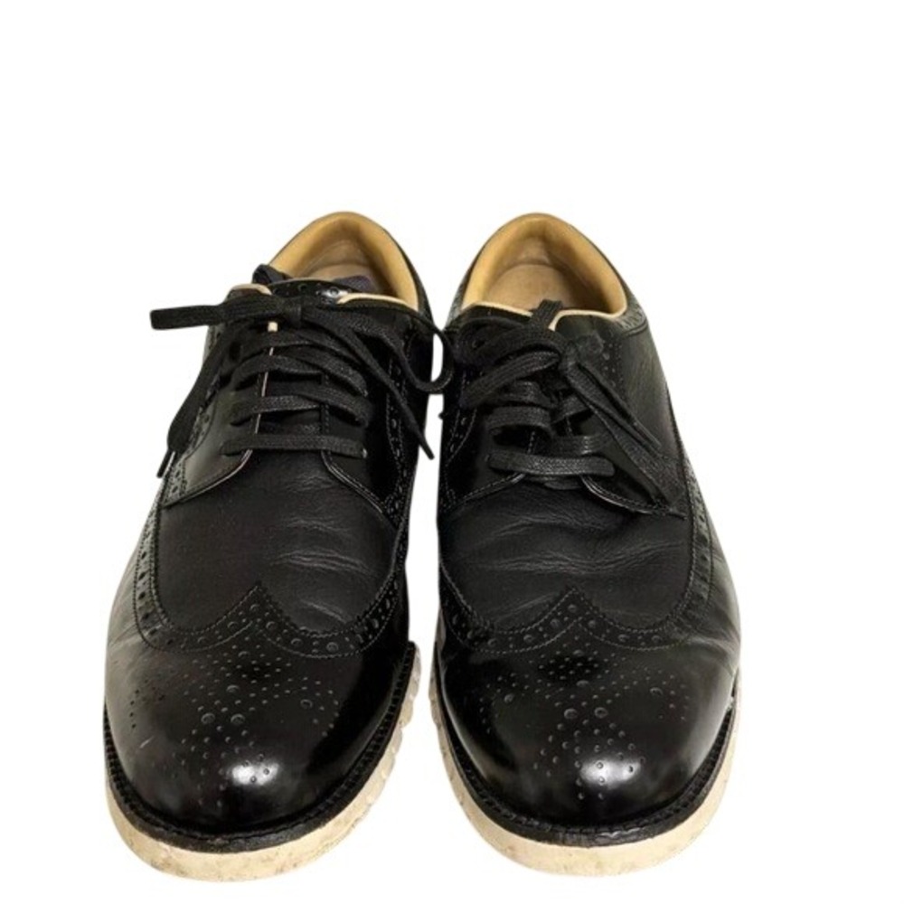 Cole‎ Haan ZeroGrand Mens Black Leather Wingtip Oxford Shoes Brogue C23768